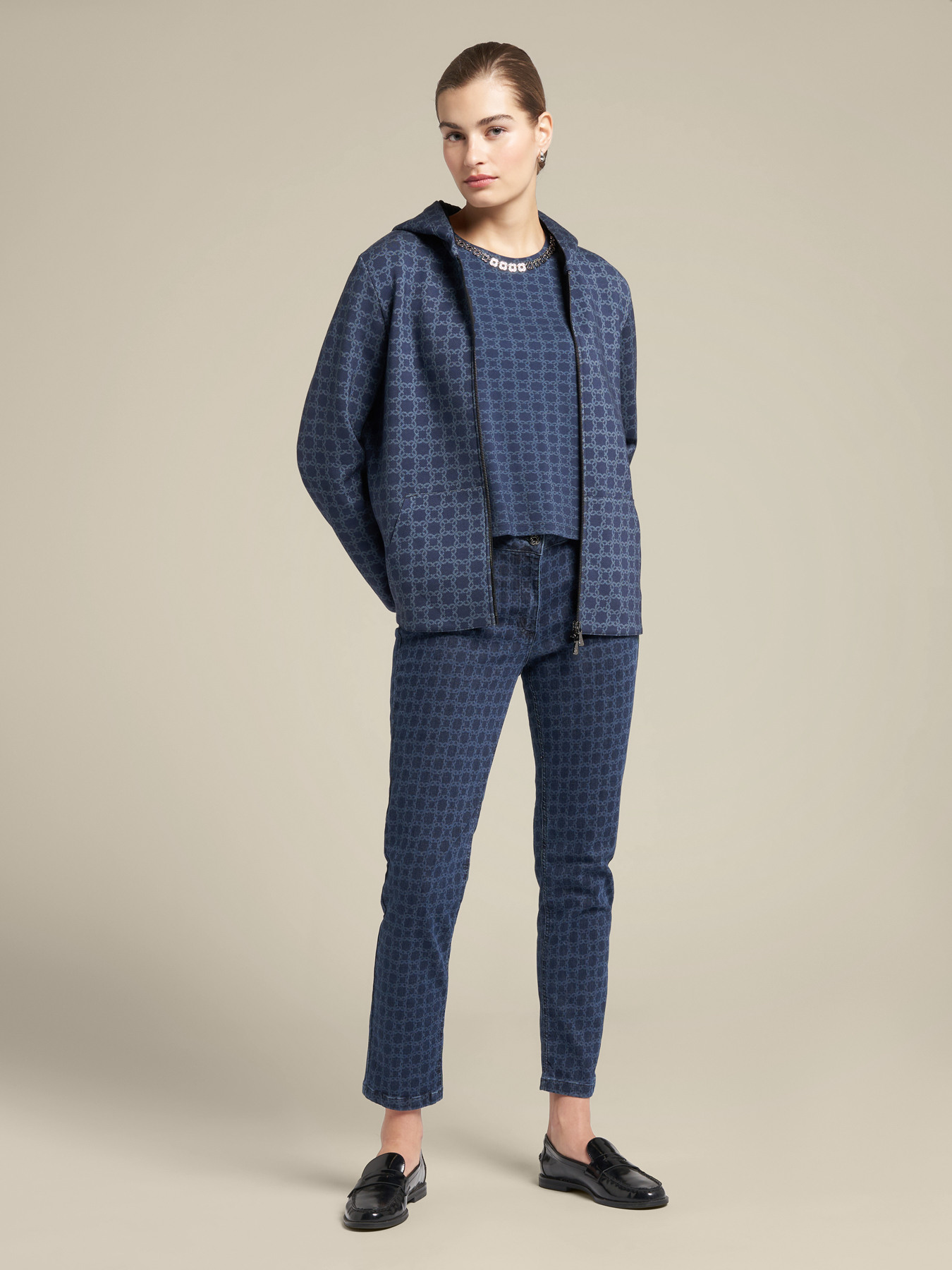 Monogram sweatshirt with zip image number 3