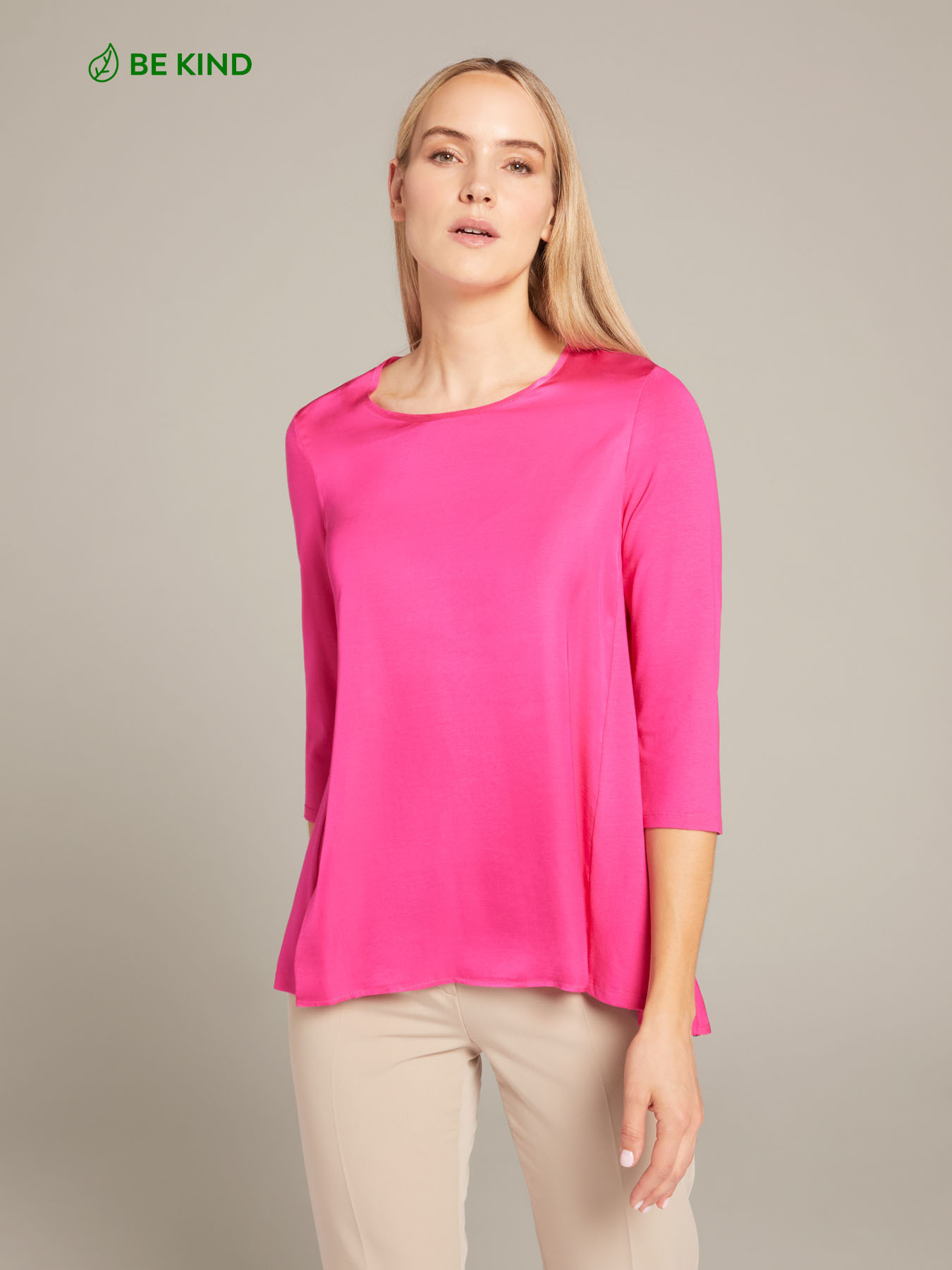 T-shirt in due tessuti in viscosa ECOVERO&trade; image number 3