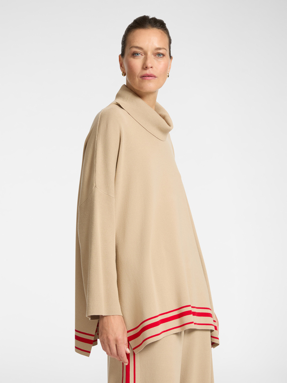 Maglia over con bordo a righe