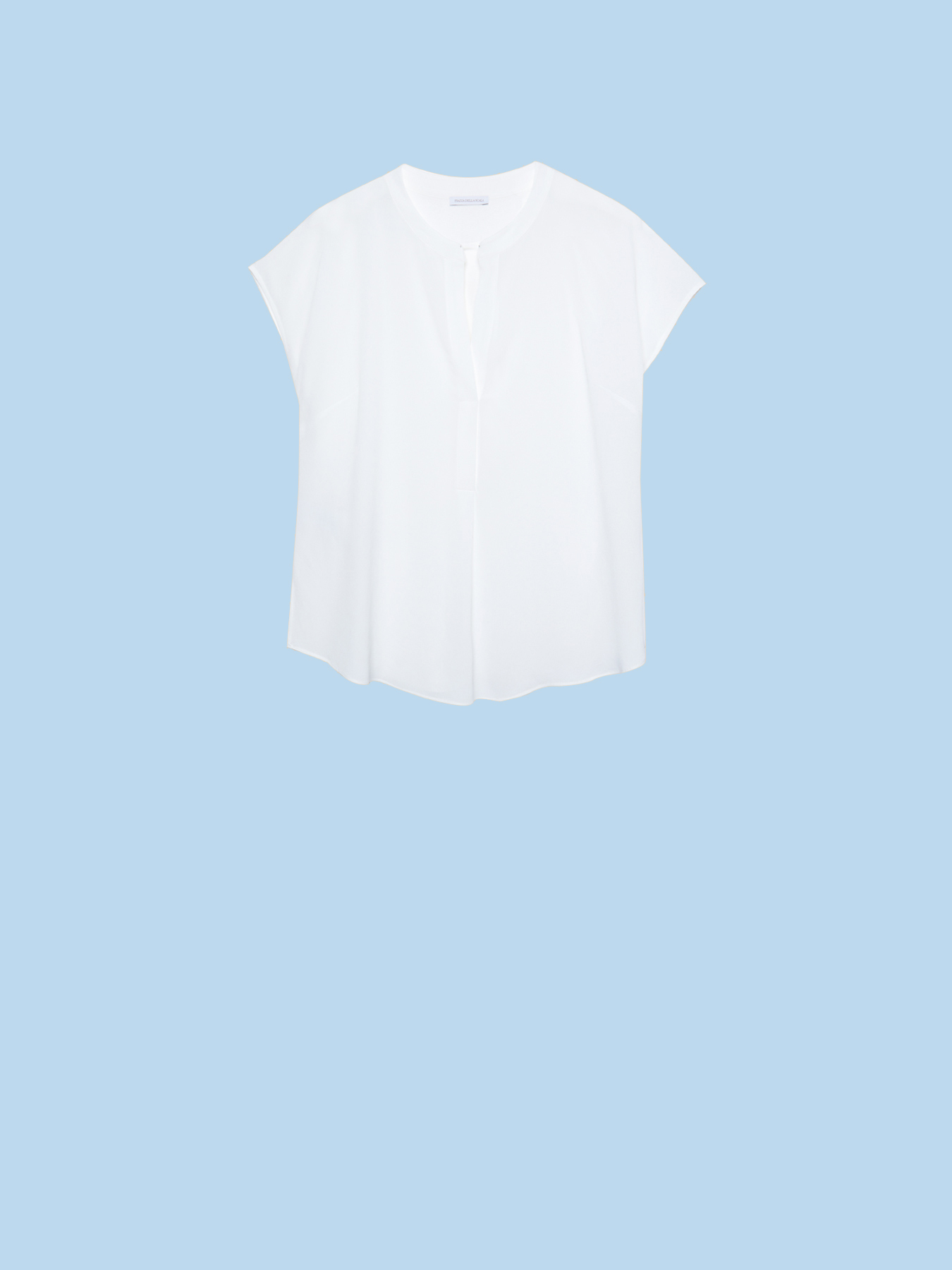 Top in crepe de chine e jersey image number 4