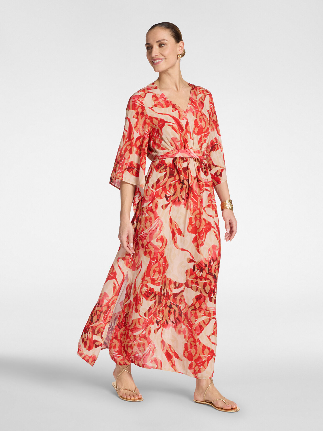 Langes bedrucktes Kleid image number 2