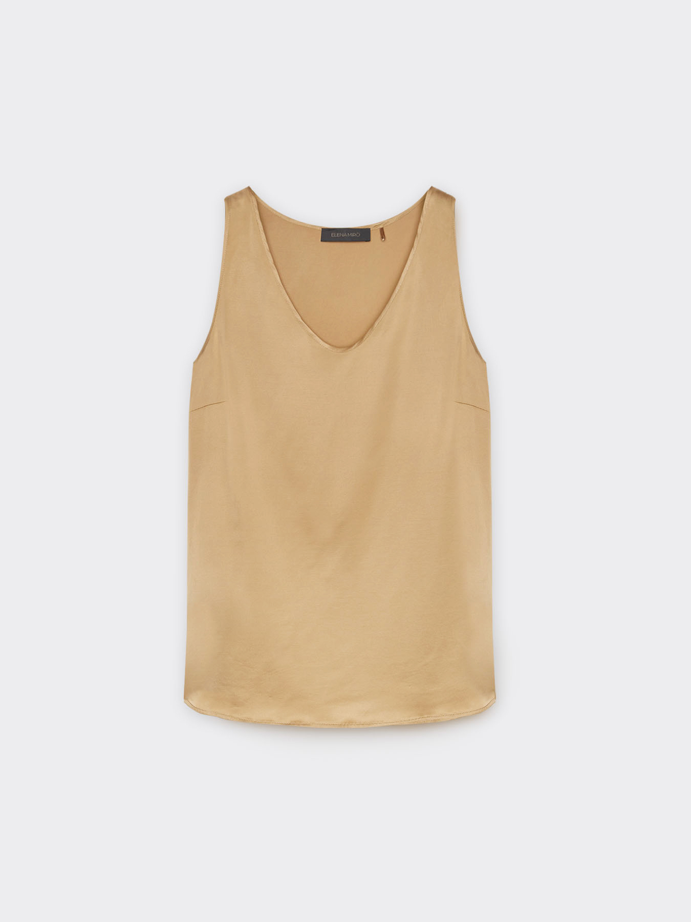 Stretch viscose V neck top image number 4