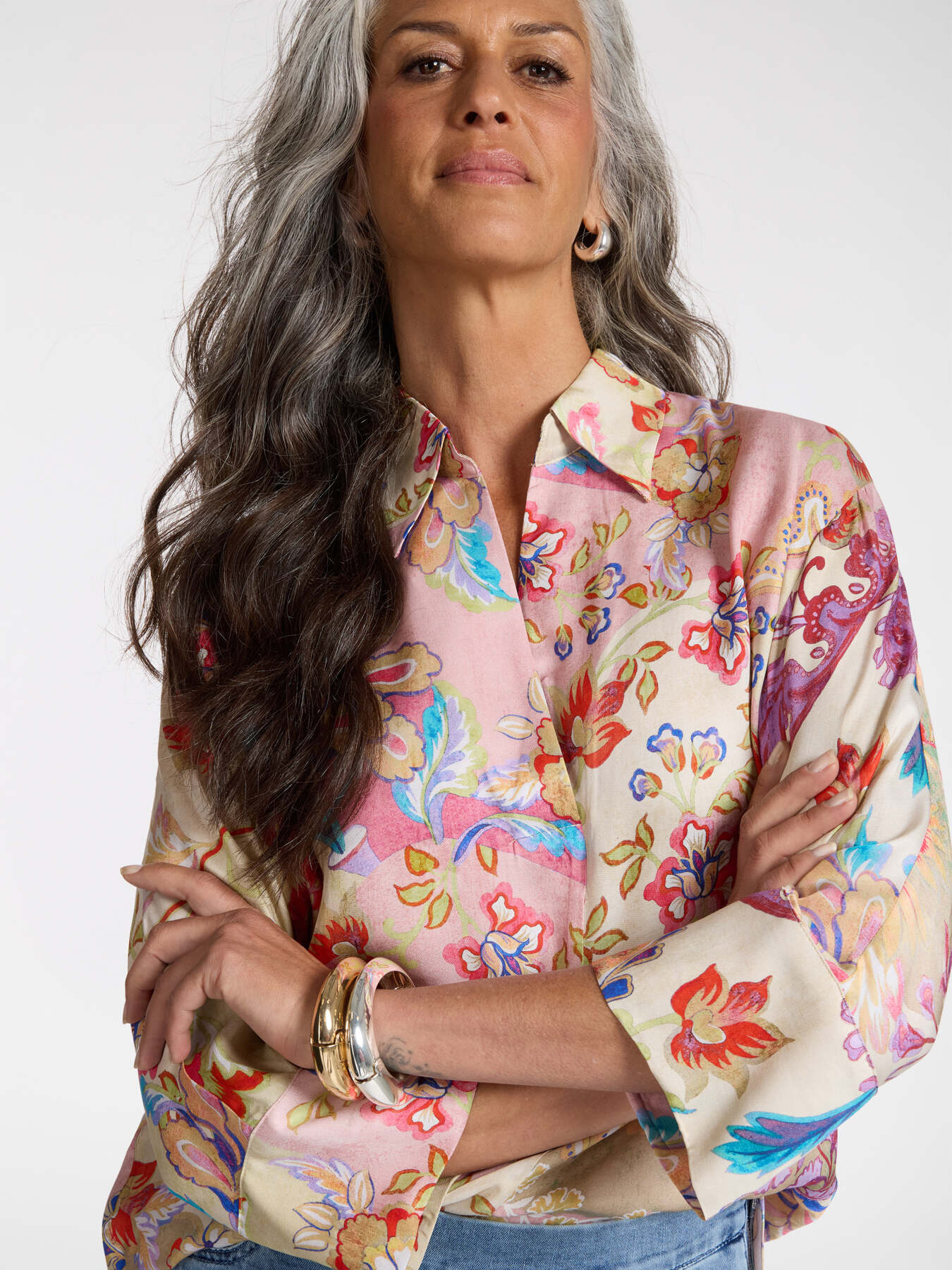 Printed viscose shirt image number 3