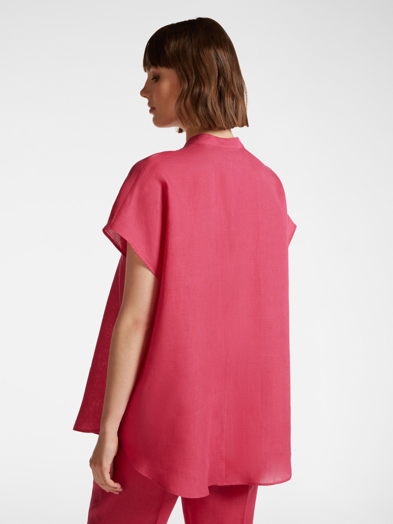 Blusa a kimono in lino image number 1