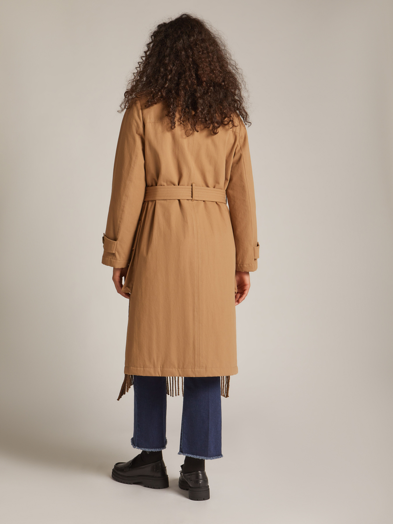 Chequered pattern Trench coat