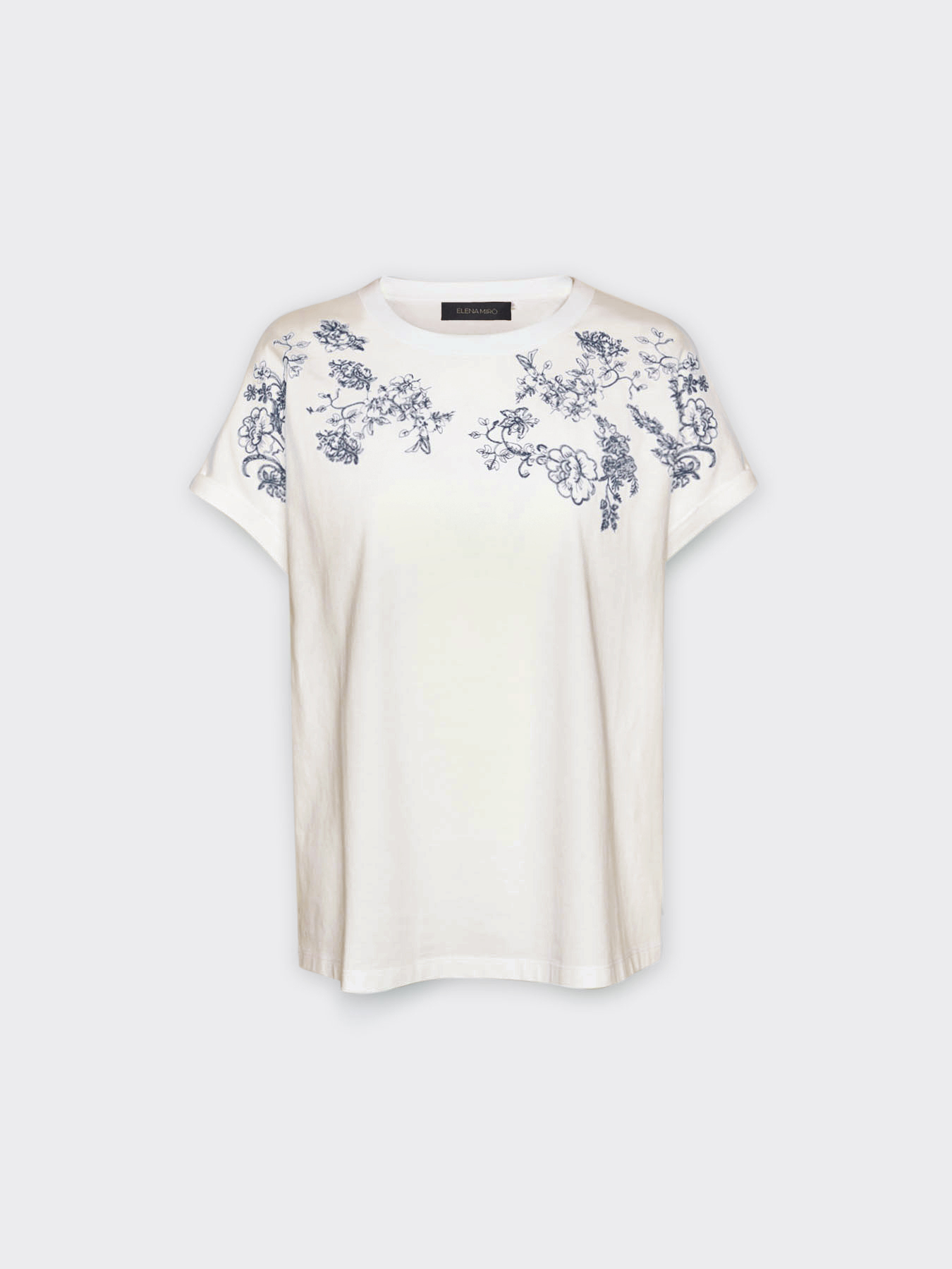 T-shirt con ricamo floreale image number 4