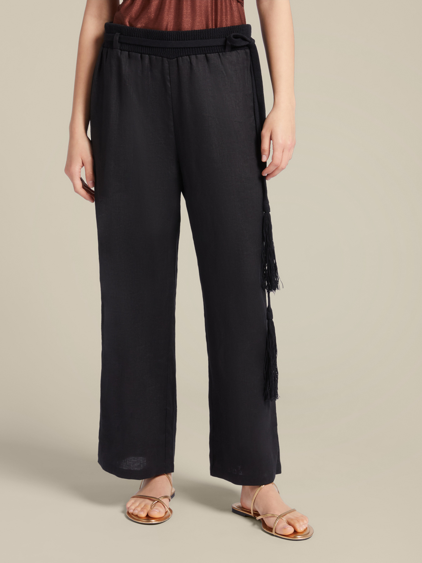 Leinenhose mit G&uuml;rtel image number 1