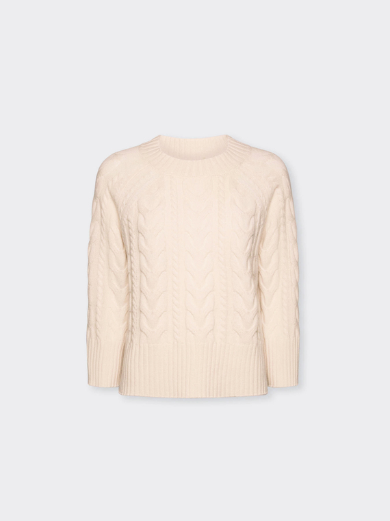 Pull en maille torsadée pure laine