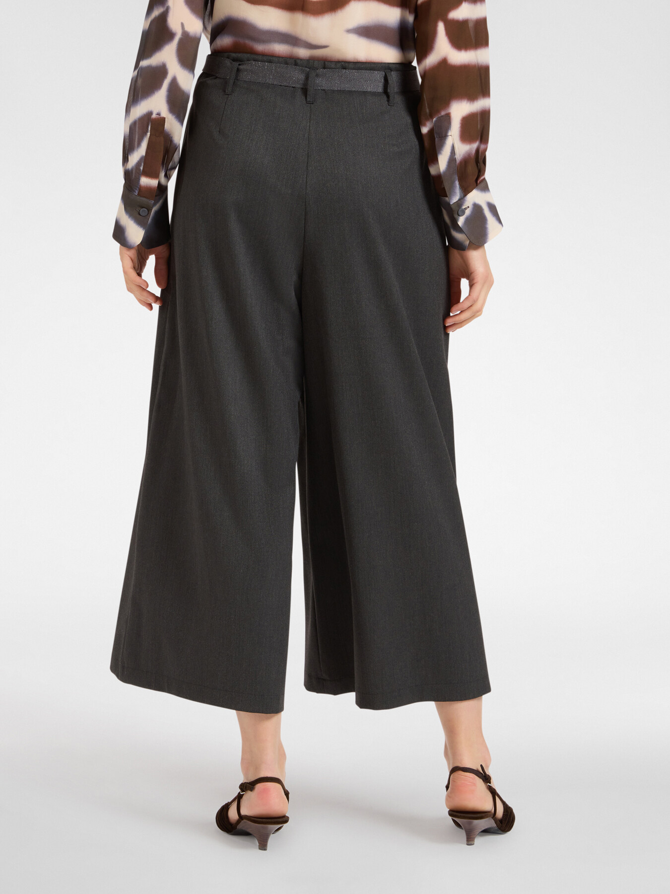 Wide trousers with belt image number 1