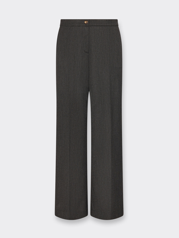 Pantaloni cropped palazzo in flanella