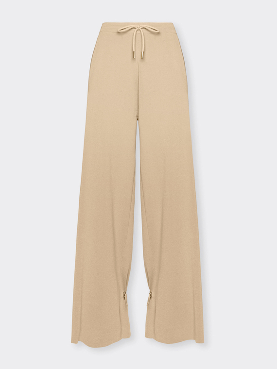 Wide-leg knit trousers