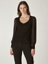 SWEATER WITH JACQUARD SLEEVES image number 2