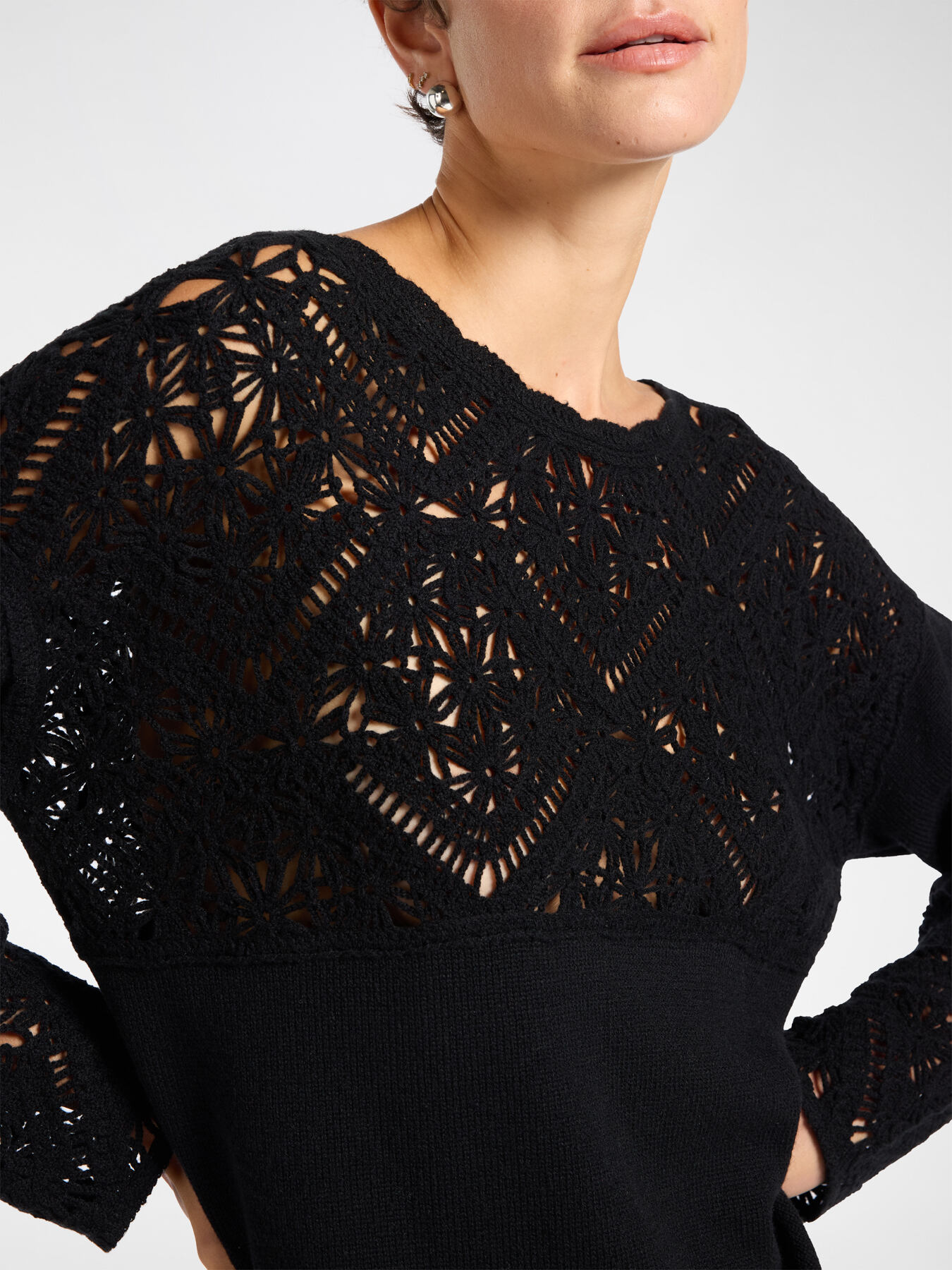 Maglia con inserti in punto pizzo image number 3