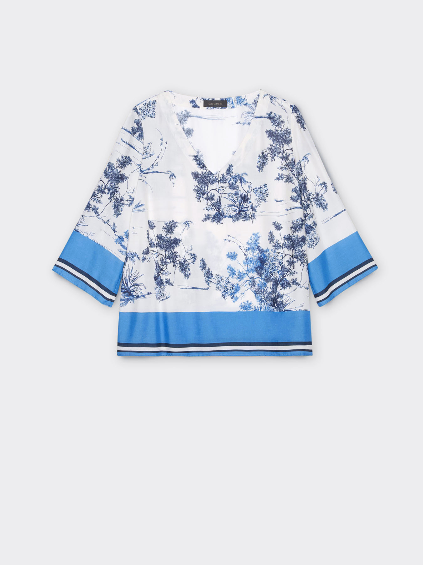 Bluse aus bedruckter Viskose mit B&uuml;ndchen image number 5