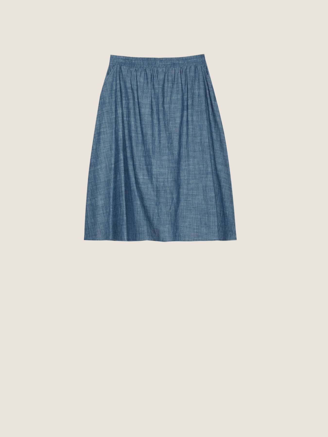 Gonna midi in cotone e lino image number 3