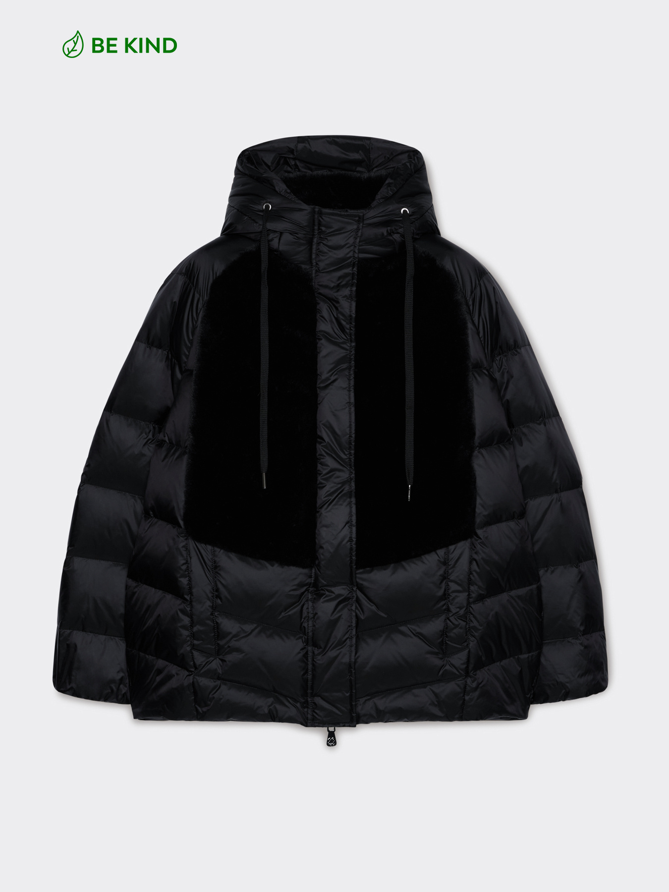 Dual-fabric quilted down jacket image number 4