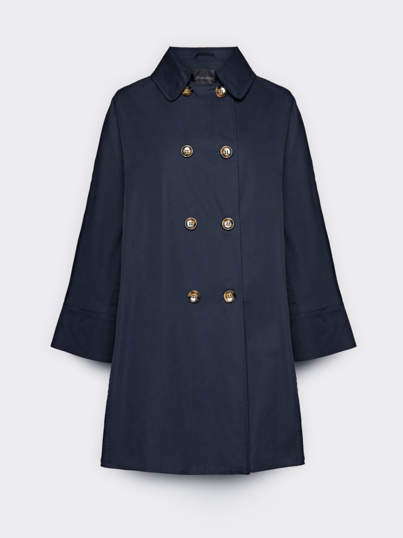 Double-breasted gabardine trench coat