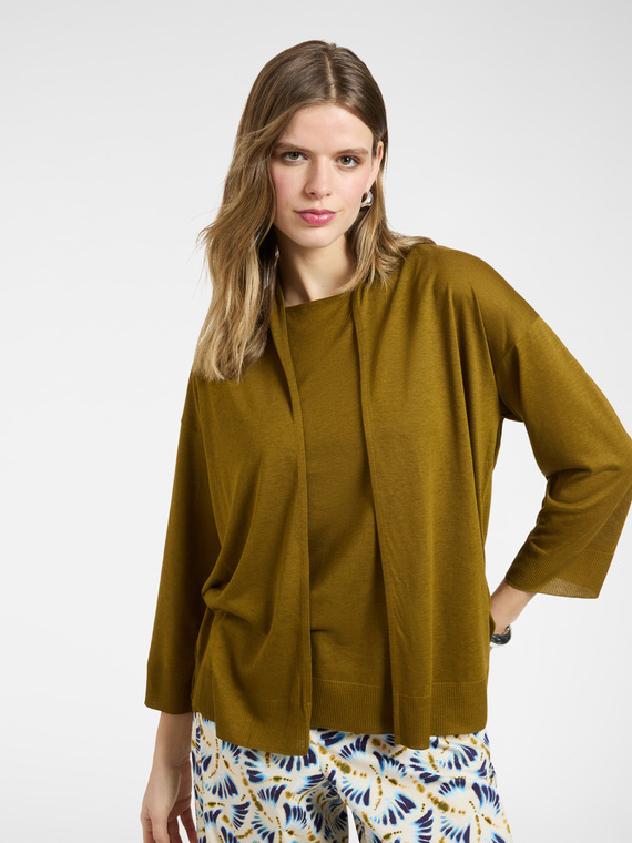 Relaxed fit open-front t-shirt