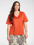 T-shirt en coton col V image number 0