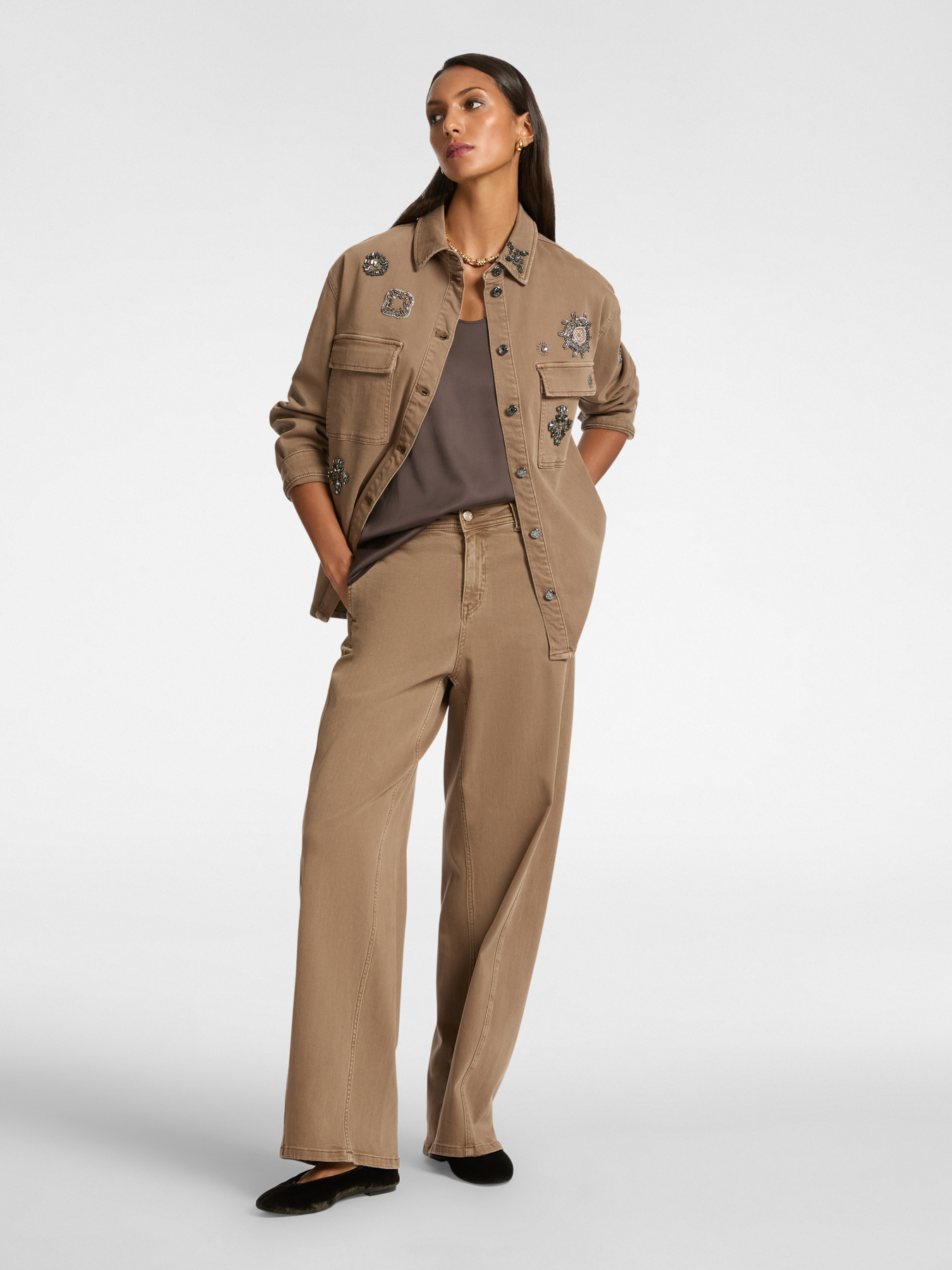 Overshirt ricamata image number 2