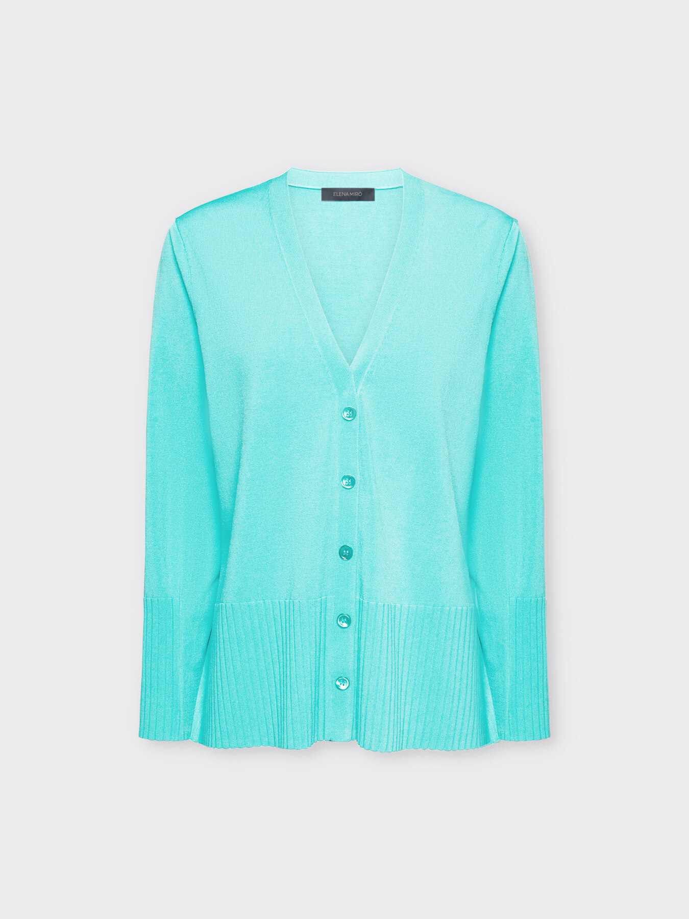 Cardigan with ribbed borders image number 4