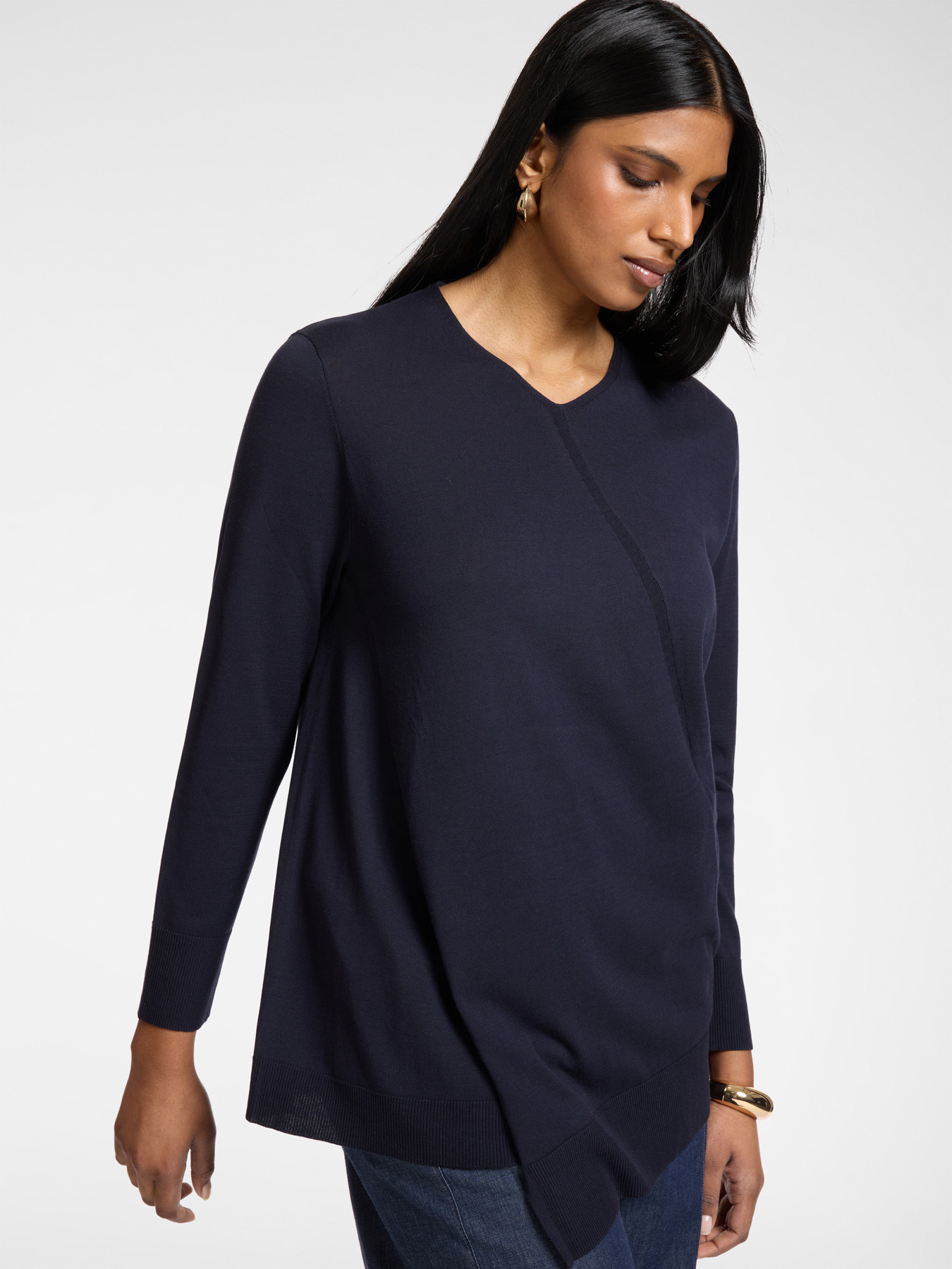 Asymmetric V-neck sweater image number 0