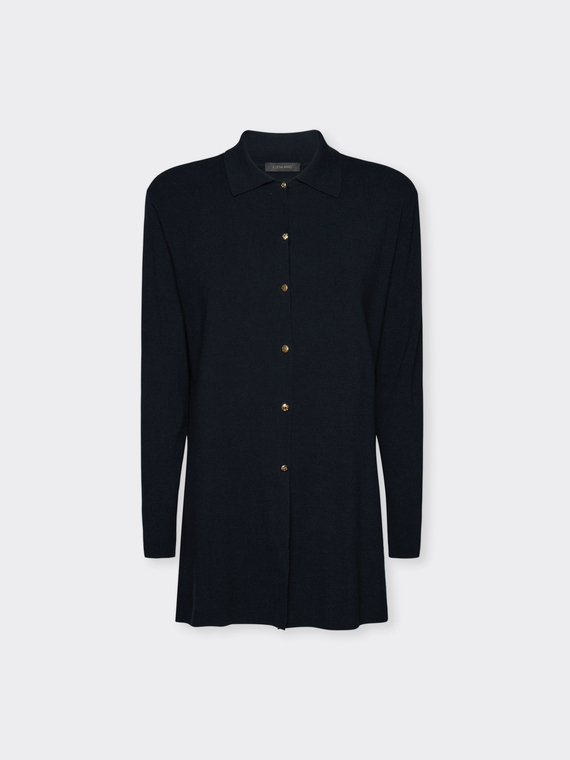 Langer Cardigan mit Kragen