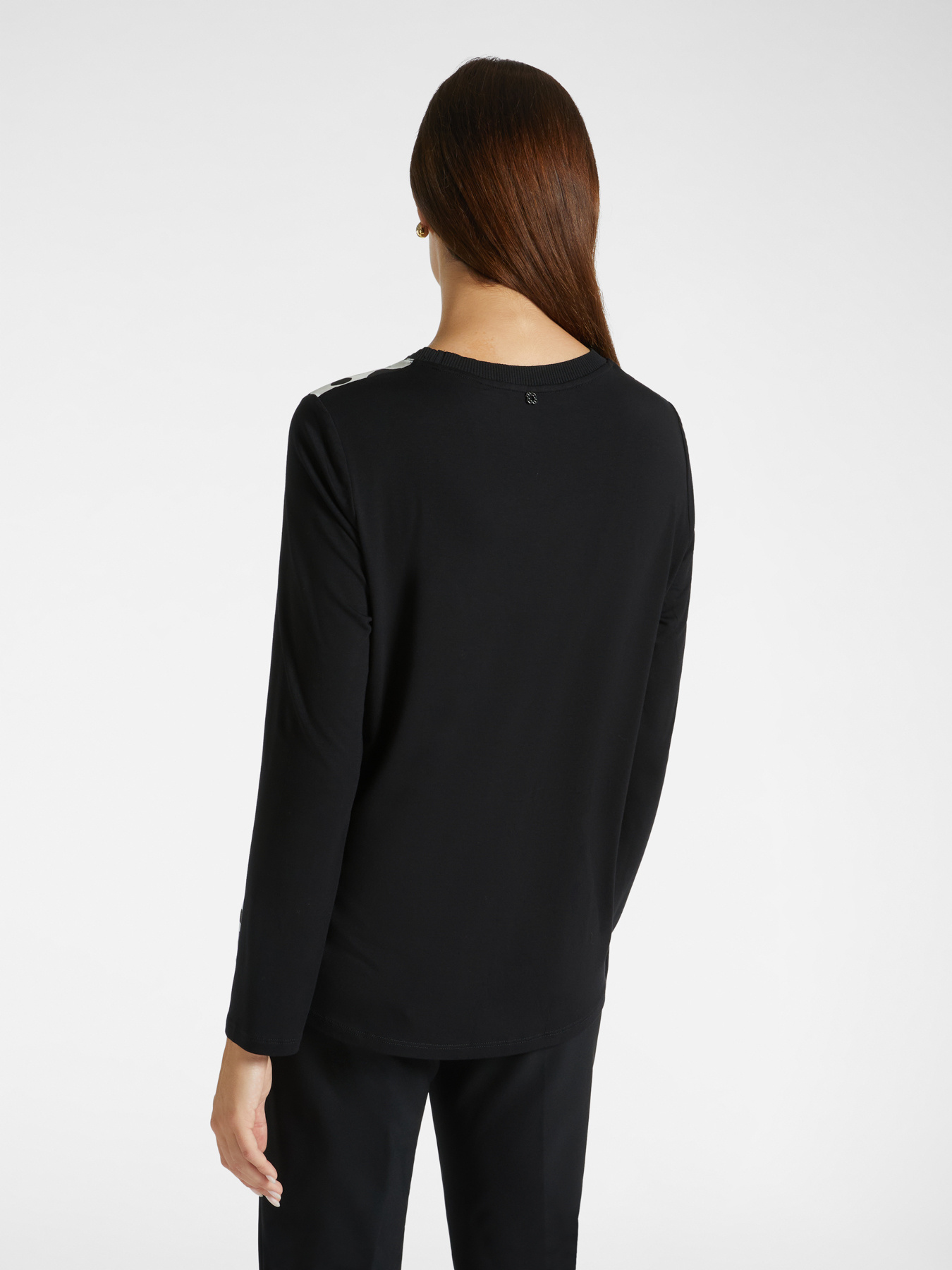 Blouse bi-mati&egrave;re avec soie imprim&eacute;e image number 1