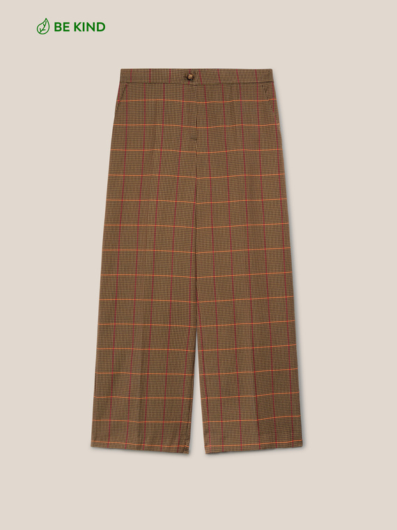 Chequered cropped trousers