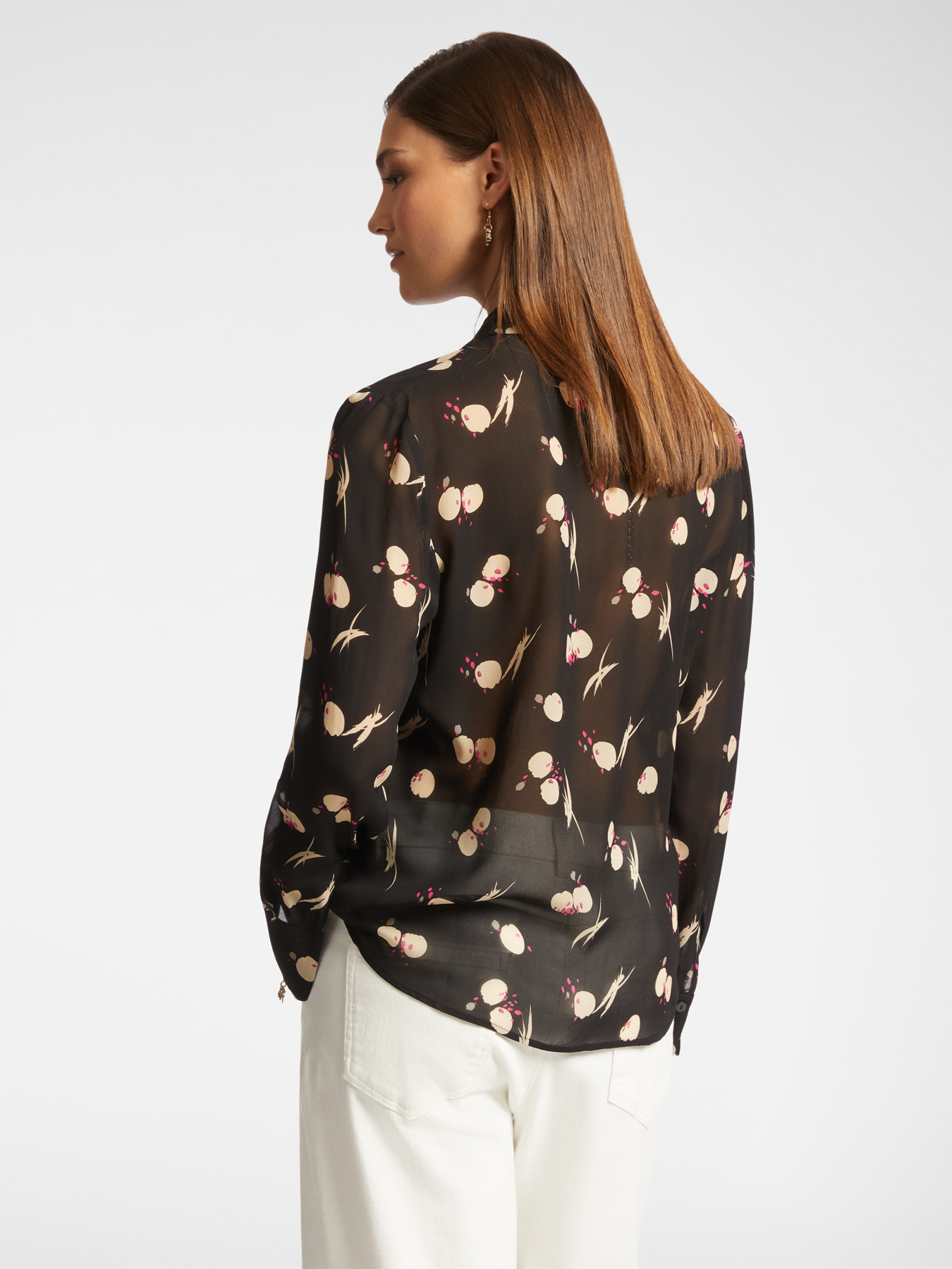 Camicia stampata in georgette image number 1