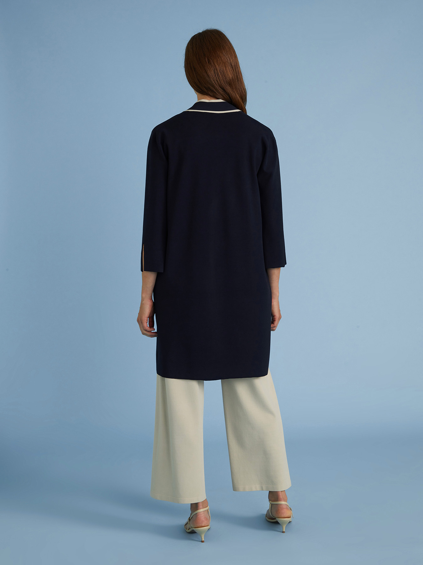 CREPE VISCOSE TRICOT DUSTER COAT image number 1