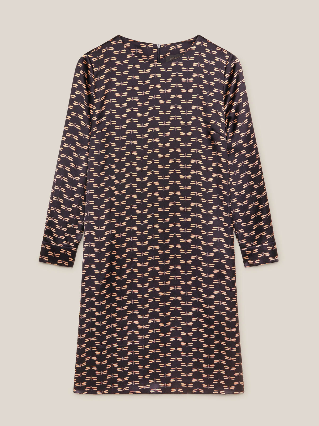 Abito/tunica in raso stampa libellule image number 5