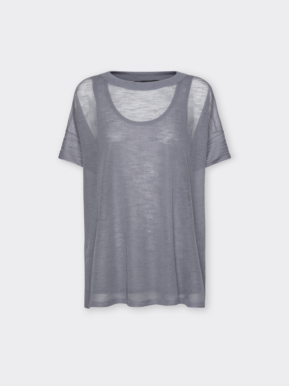 Linen blend crew neck sweater