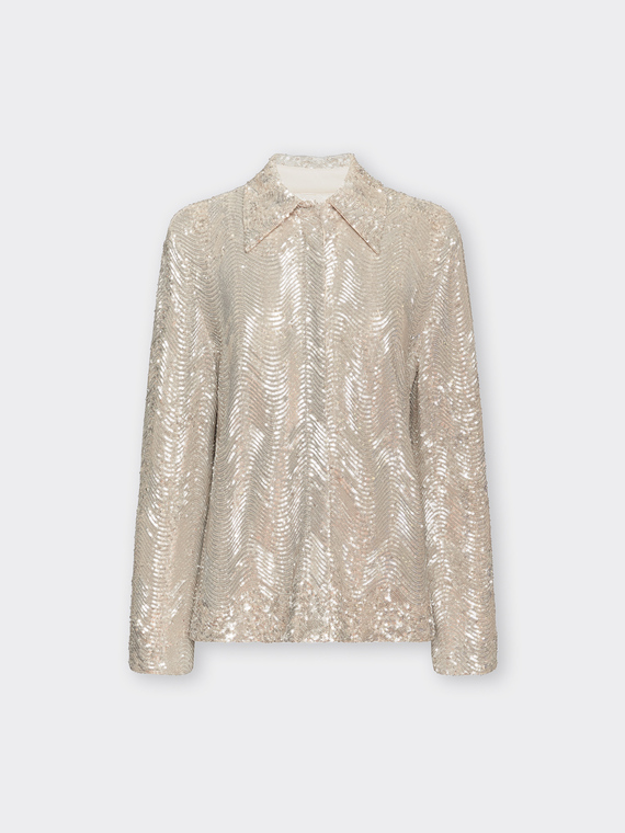 Camisa de tul con lentejuelas