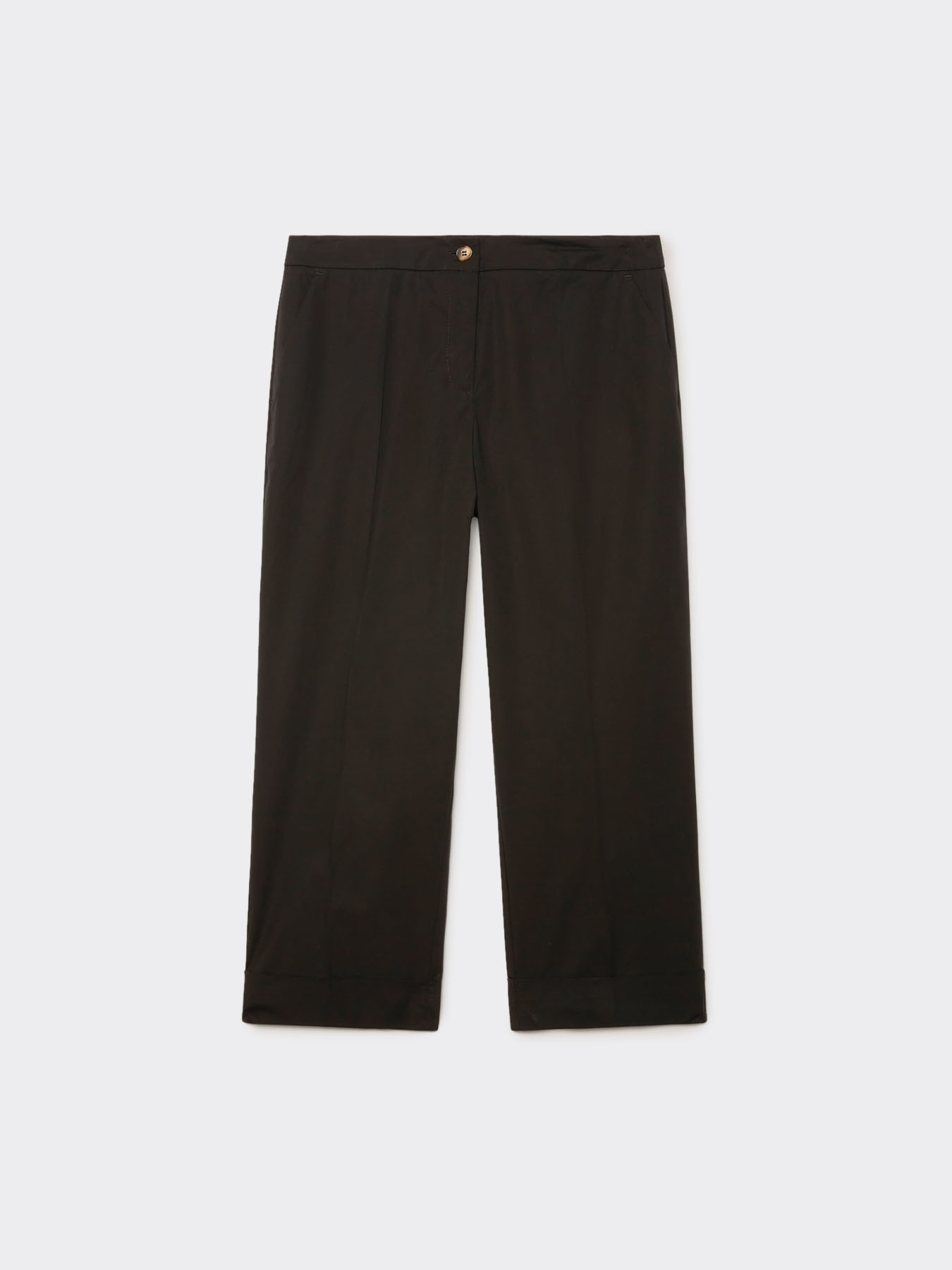 Pantaloni dritti cropped in tela stretch image number 4