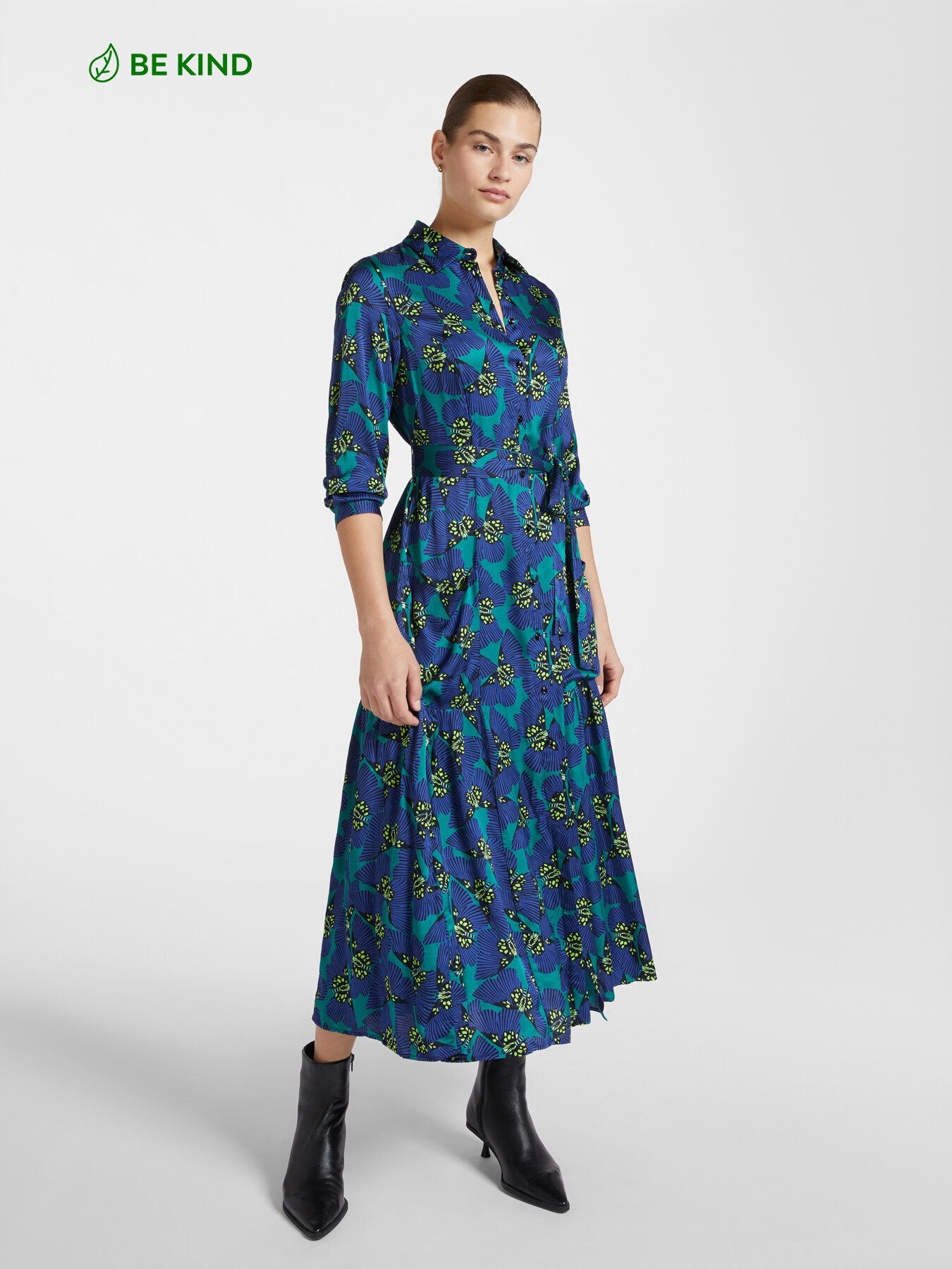 Vestido camisero estampado image number 0