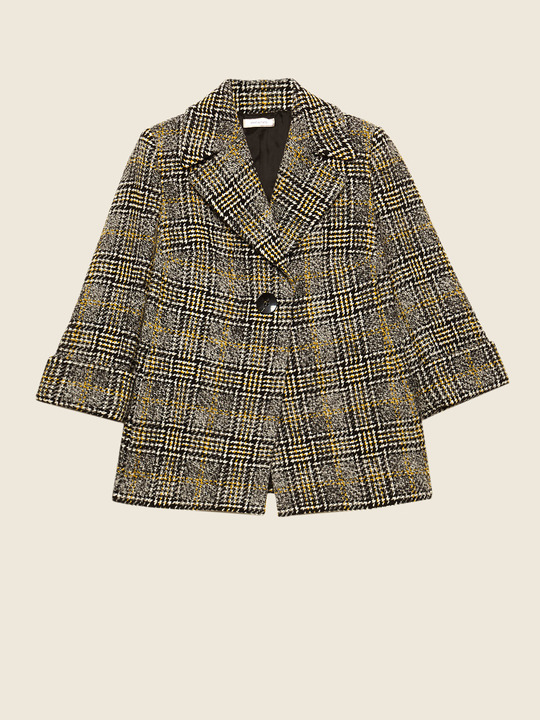 Elenamiro&nbsp;: Veste fantaisie &agrave; carreaux Gris_1