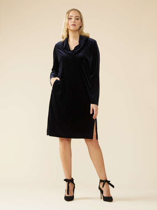 Elenamiro: Abito in velluto Blu_1