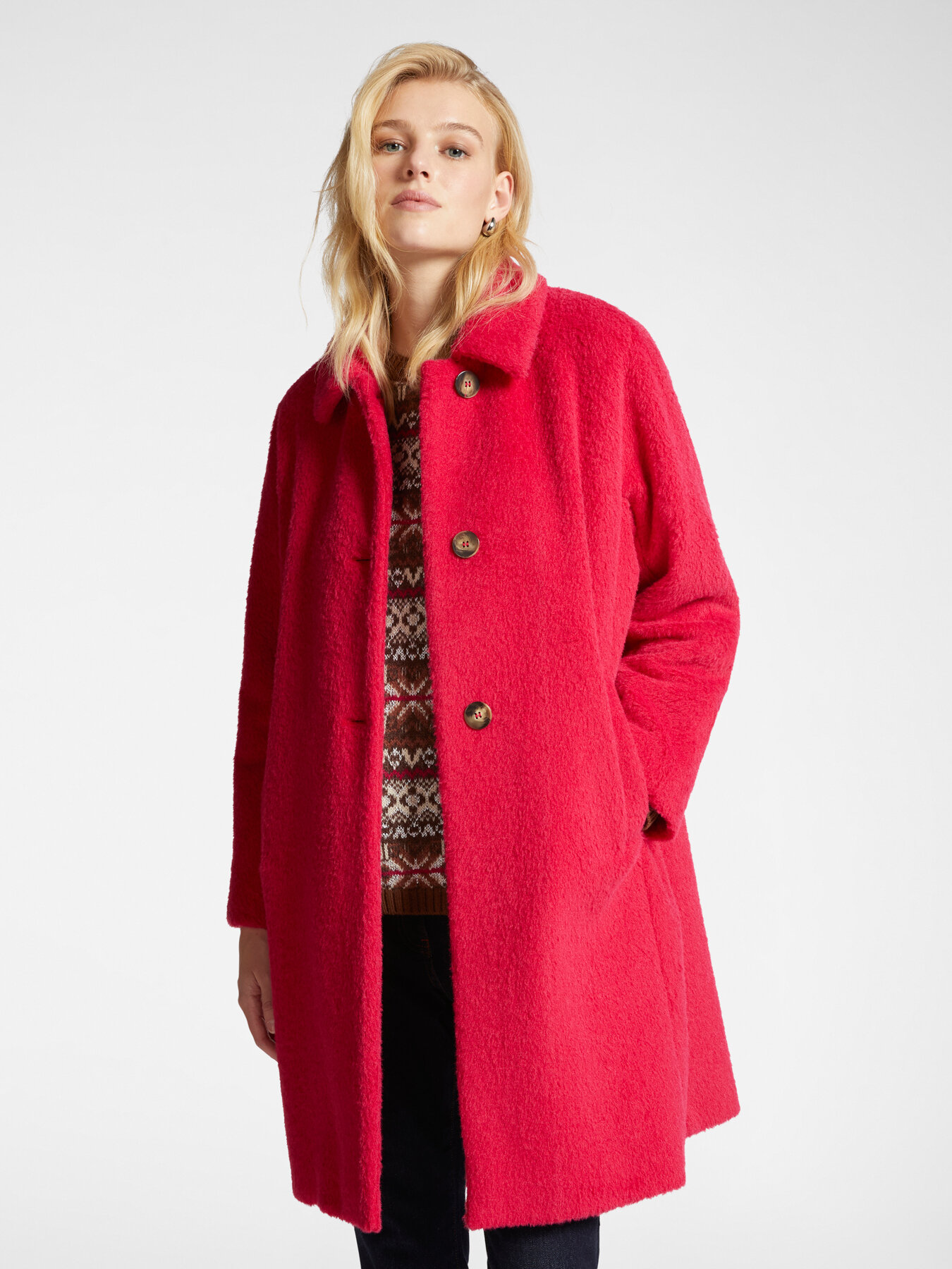 Cocoon coat with collar image number 0