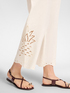 Pantaloni cropped ricamati in lino image number 3