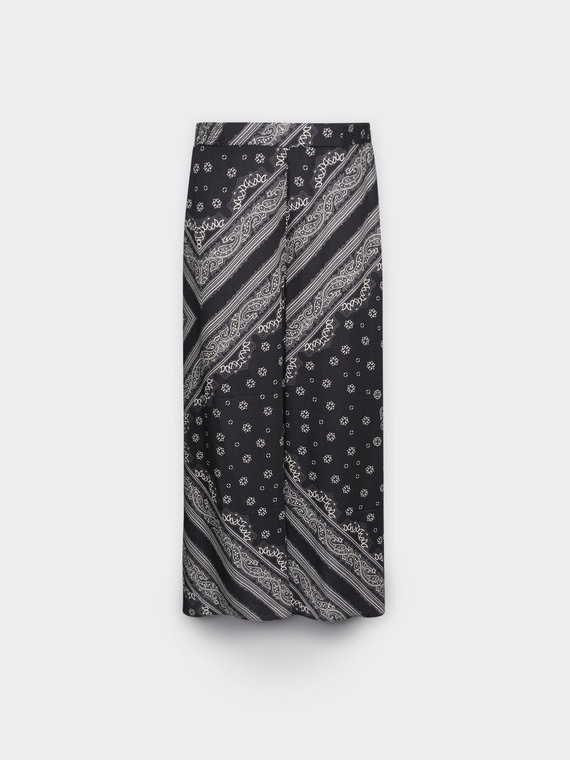 Pantal&oacute;n ancho con estampado de pa&ntilde;uelo