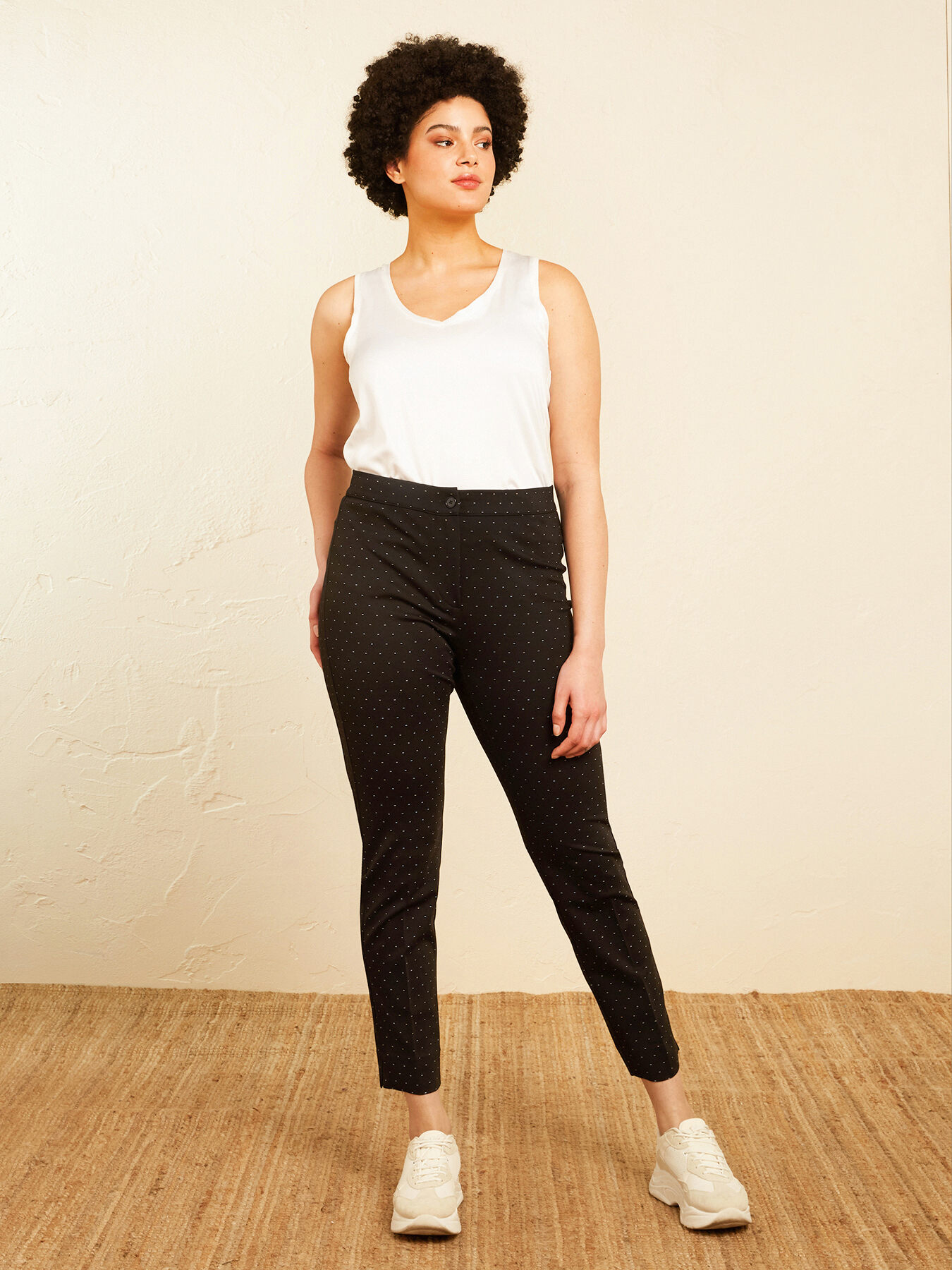 Straight-leg printed trousers image number 2