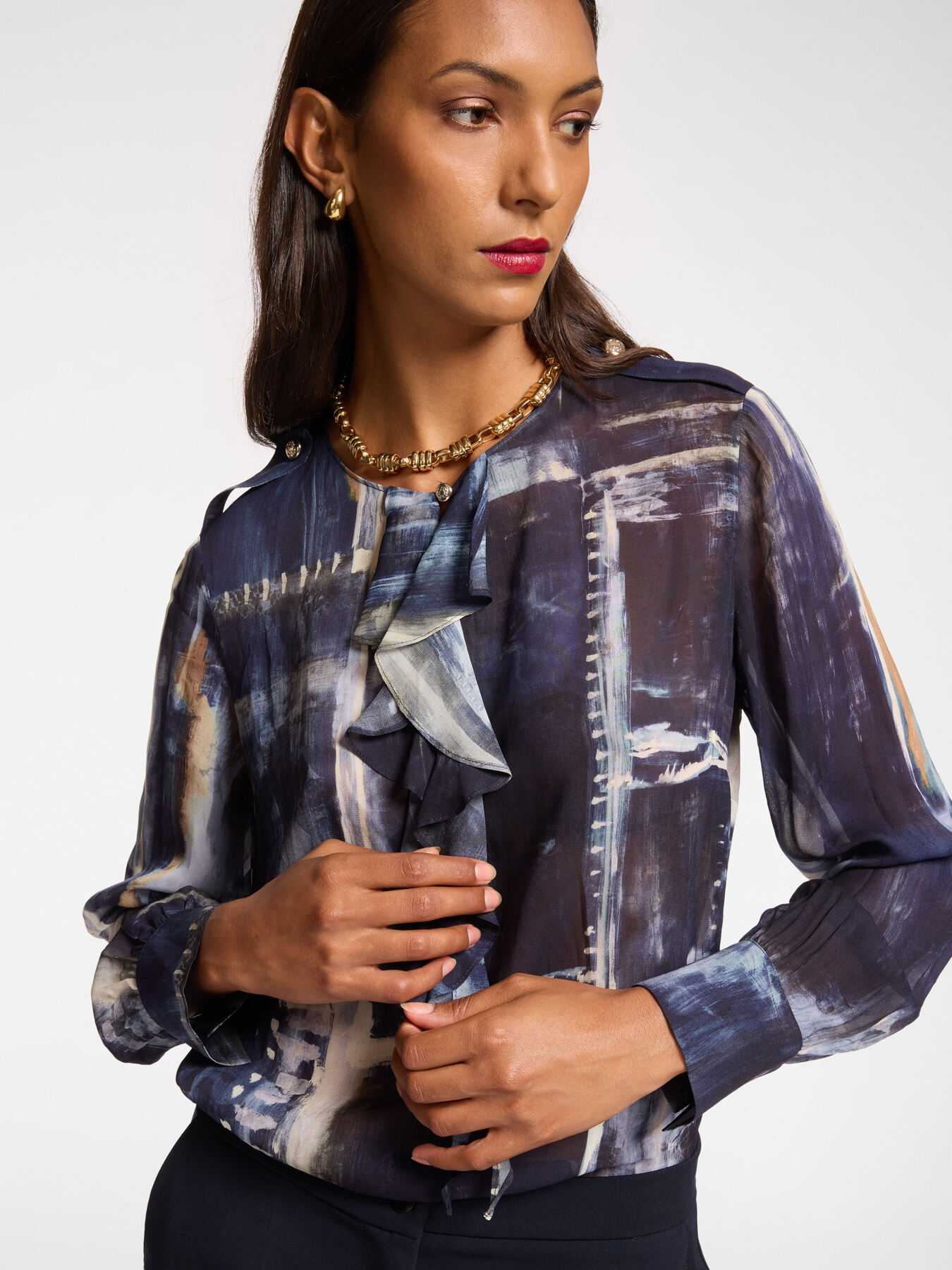 Printed georgette blouse image number 3