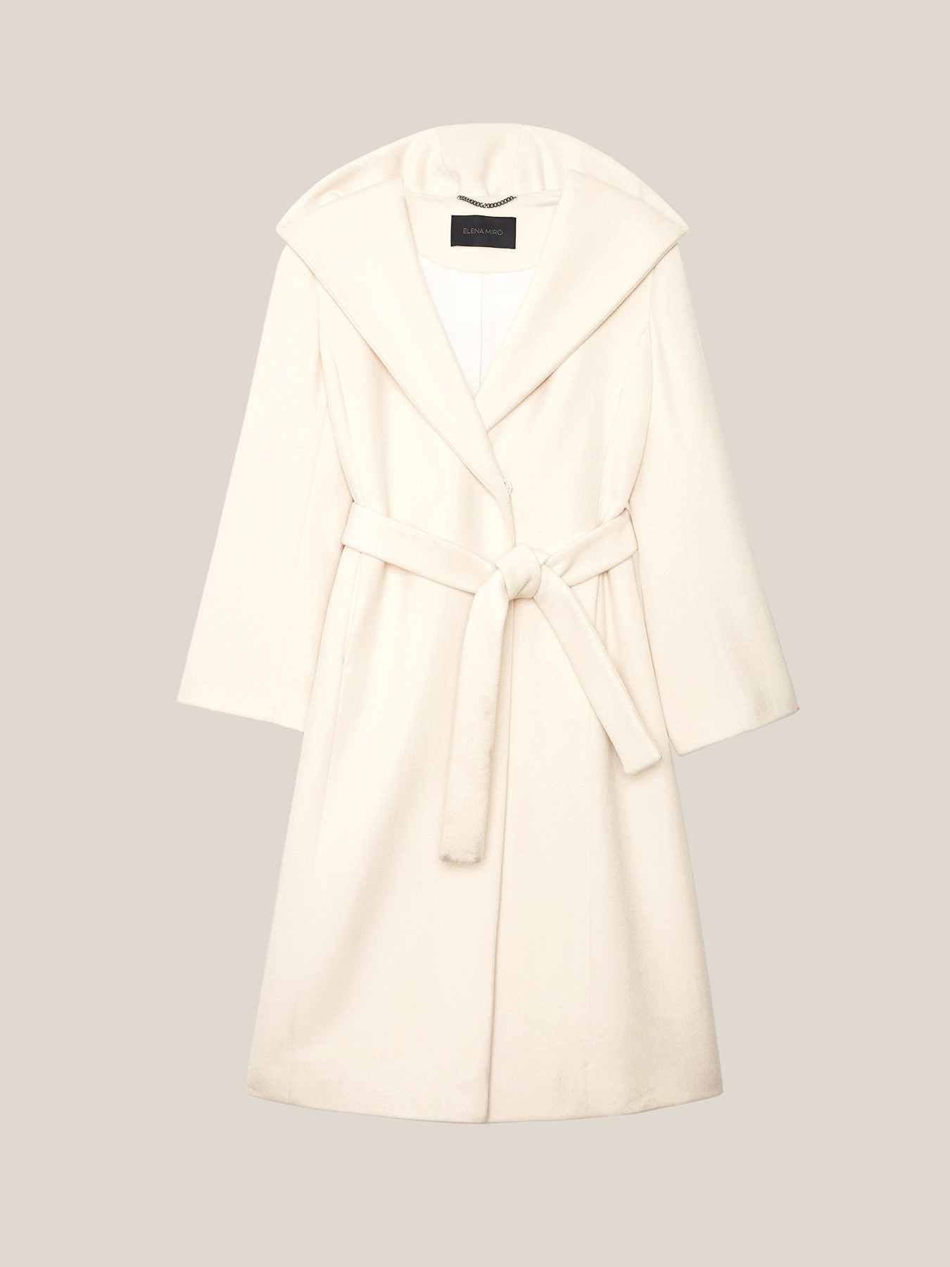 Worsted coat with belt image number 7