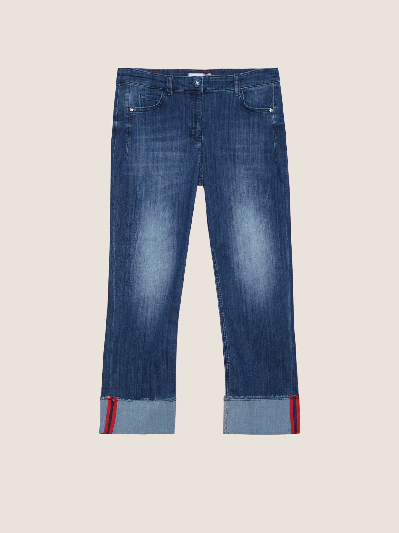 Cropped jeans with turn-up image number 5