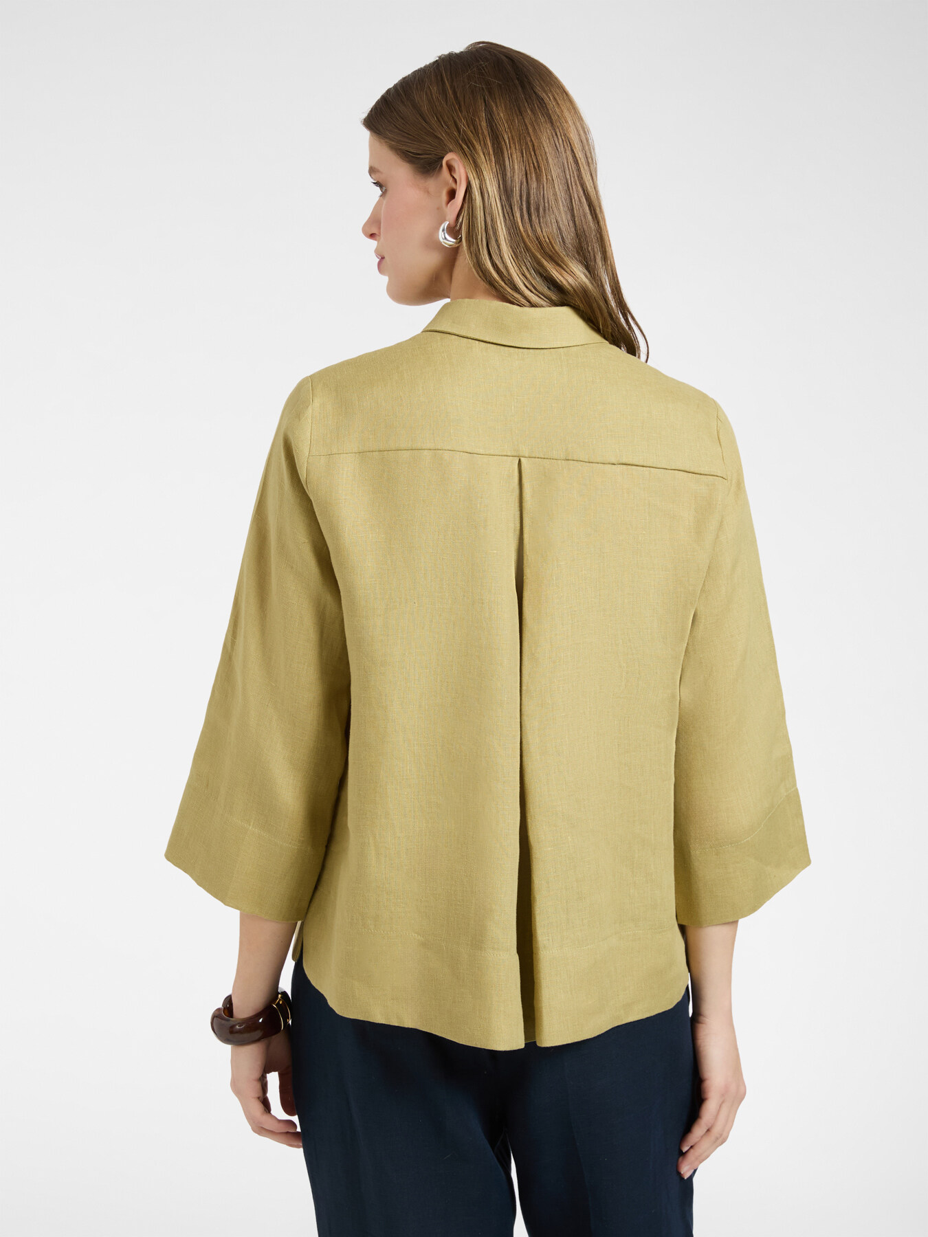 Camicia boxy in lino image number 1