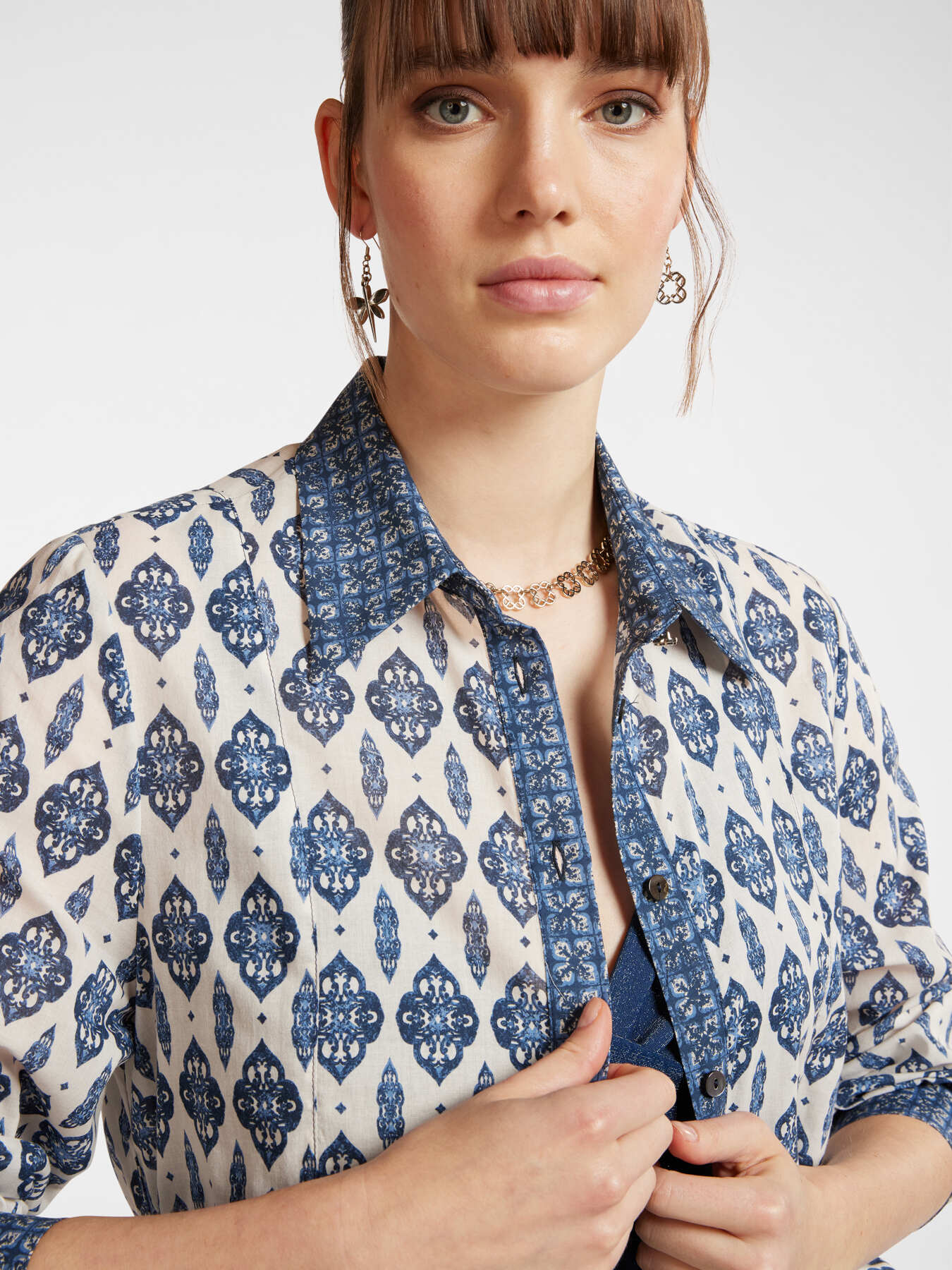 Shirt with ethnic print image number 3