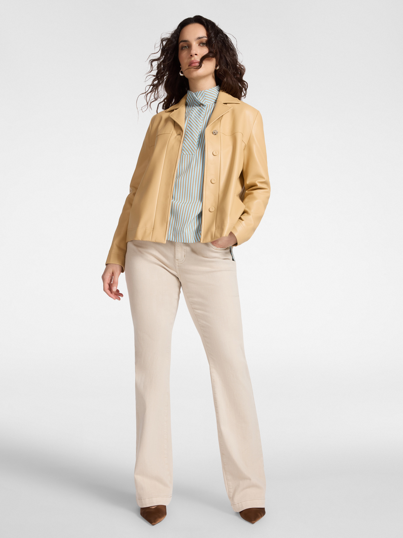 Boxy-Jacke aus beschichtetem Stoff image number 2