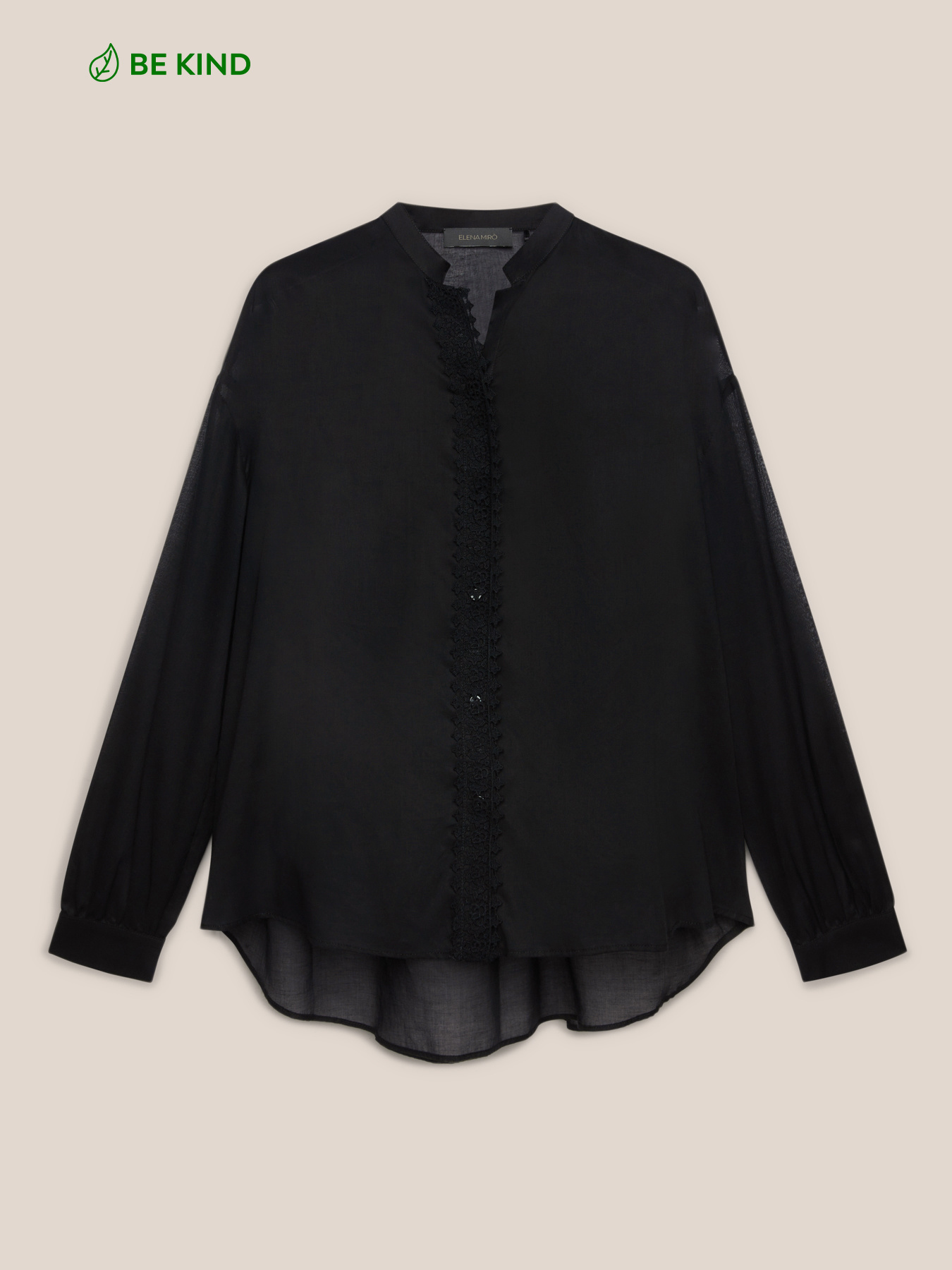 Hemdbluse aus Bio-Baumwolle mit Spitzenbordüren image number 4