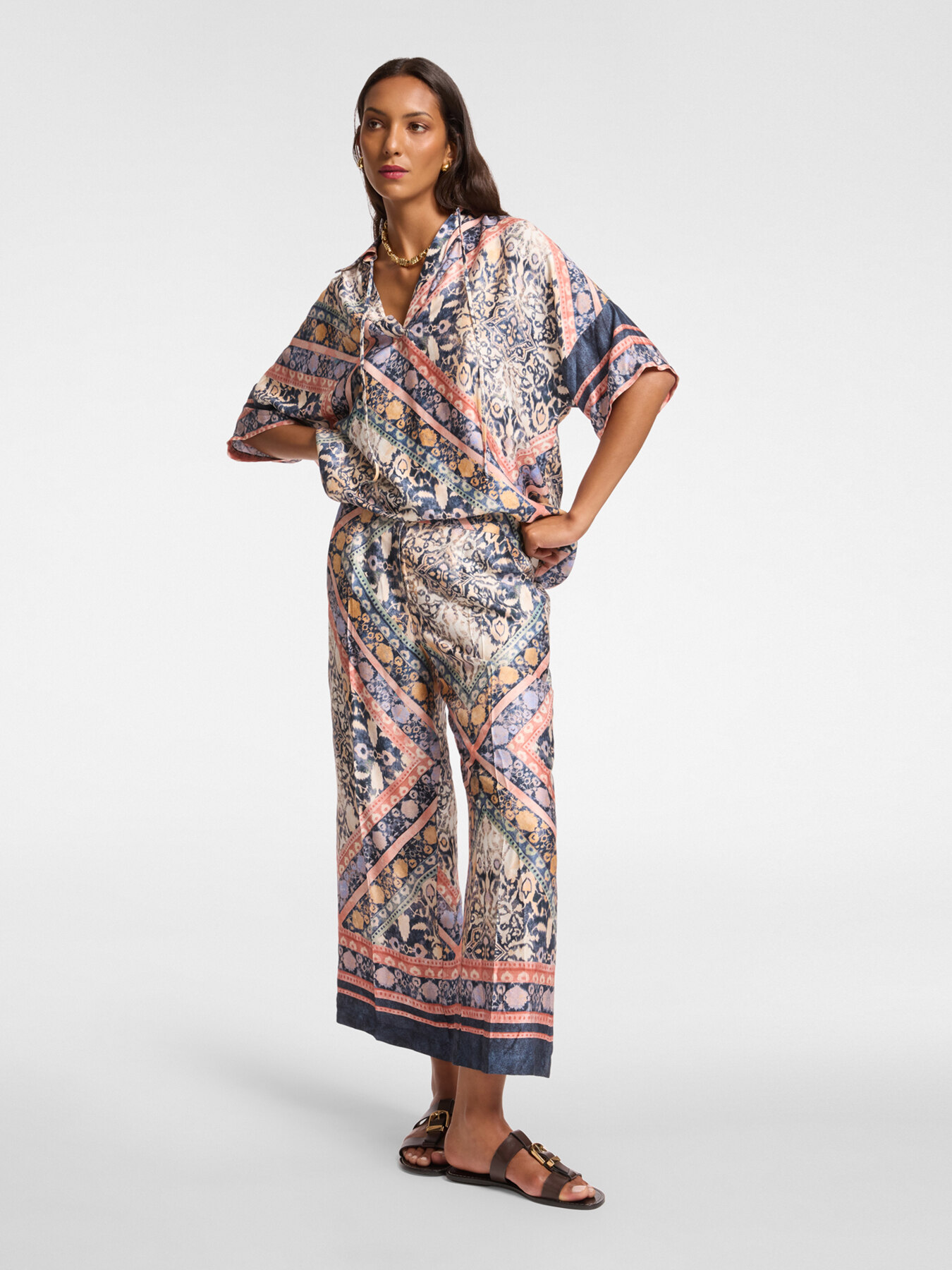 Pantaloni cropped stampati image number 0